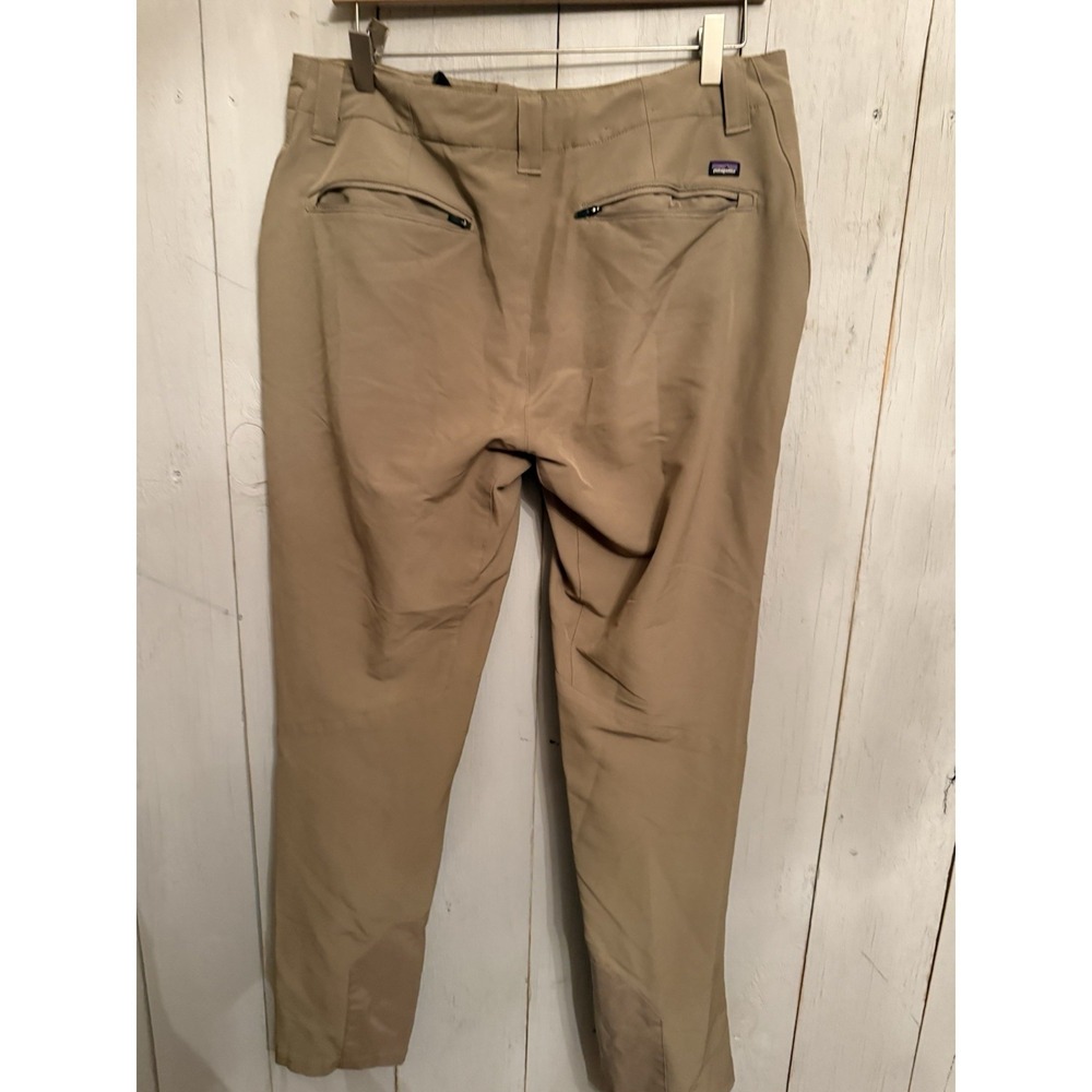 Patagonia Pants Mens 34 Khaki Terravia Trail Softshell Stretch Hiking Zip Pocket - Picture 5 of 8